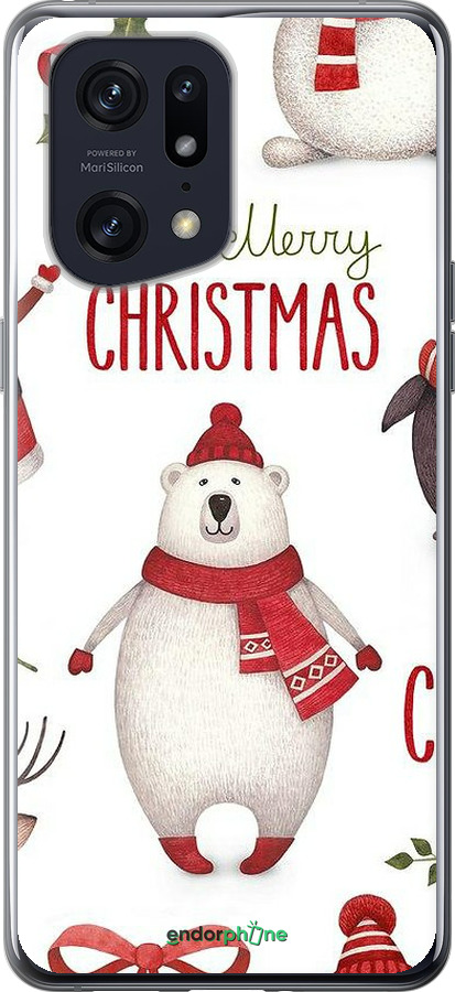 Силиконовый чехол Merry Christmas для Oppo Find X5 Pro - 4106u-2603 изображение 