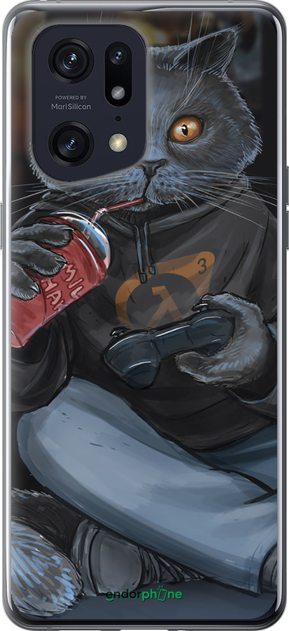 Силіконовий чехол gamer cat для Oppo Find X5 Pro - 4140u-2603 изображение 