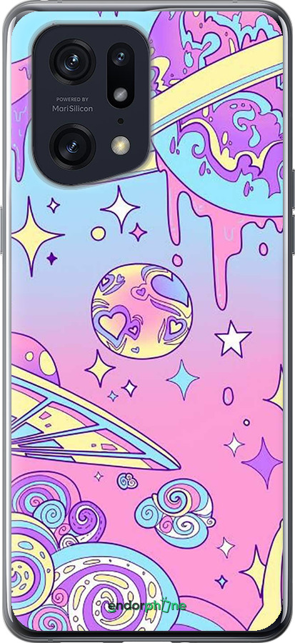 Силиконовый чехол Розовая галактика для Oppo Find X5 Pro - 4146u-2603 изображение 