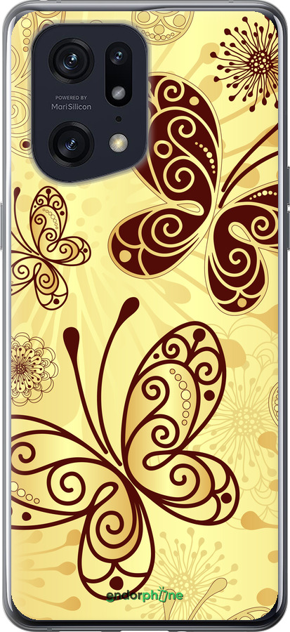 Силиконовый чехол Красивые бабочки для Oppo Find X5 Pro - 4170u-2603 изображение 
