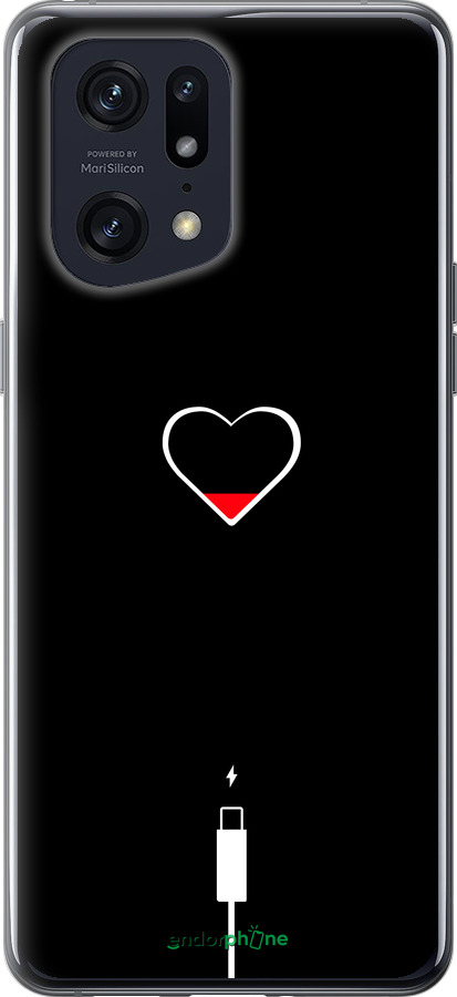 Силиконовый чехол Подзарядка сердца для Oppo Find X5 Pro - 4274u-2603 изображение 