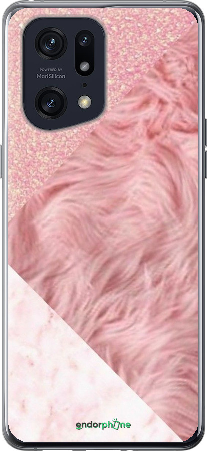 Силиконовый чехол Розовые текстуры для Oppo Find X5 Pro - 4343u-2603 изображение 
