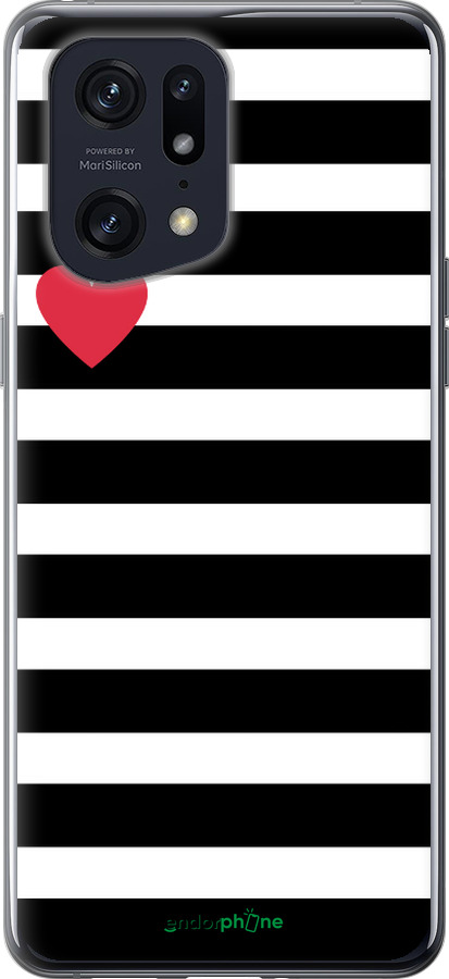 Силиконовый чехол Черно-белые полосы для Oppo Find X5 Pro - 4461u-2603 изображение 