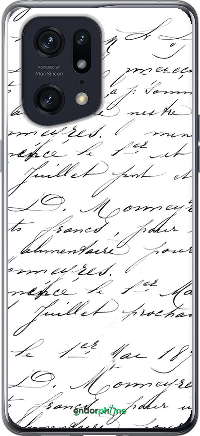 Силиконовый чехол Прописной шрифт для Oppo Find X5 Pro - 4475u-2603 изображение 