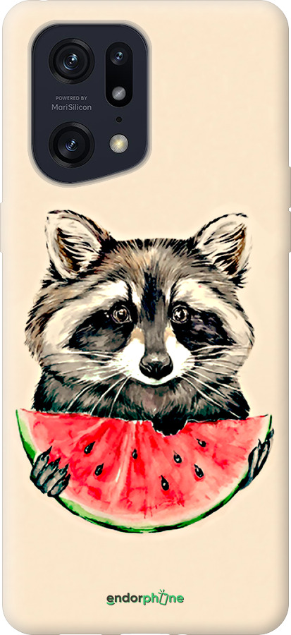 Силіконовий чехол Єнотик з кавуном для Oppo Find X5 Pro - 4605u-2603 изображение 