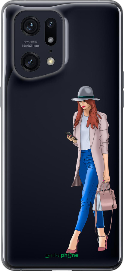 Силиконовый чехол Девушка 1 для Oppo Find X5 Pro - 4751u-2603 изображение 