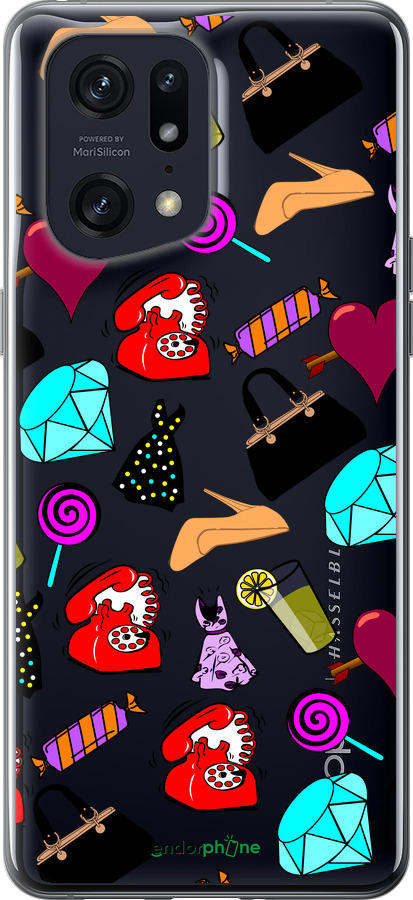 Силиконовый чехол stickers для Oppo Find X5 Pro - 4757u-2603 изображение 