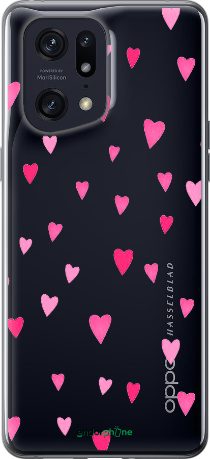Силиконовый чехол Сердечки 2 для Oppo Find X5 Pro - 4763u-2603 изображение 