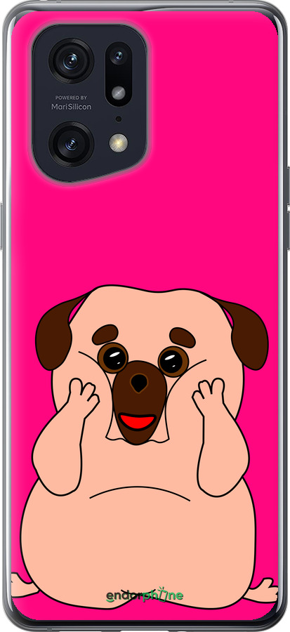 Силиконовый чехол Весёлый мопс для Oppo Find X5 Pro - 4908u-2603 изображение 