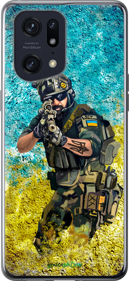 Силіконовий чехол Воїн ЗСУ для Oppo Find X5 Pro - 5311u-2603 изображение 