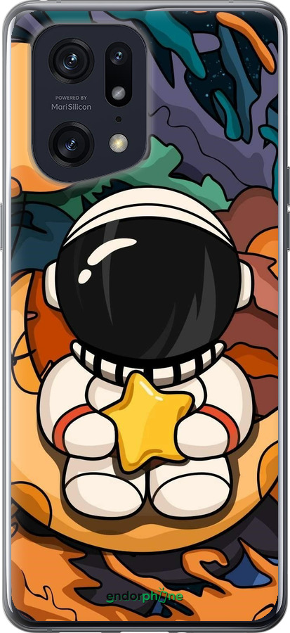 Силиконовый чехол Астронавт и звезда для Oppo Find X5 Pro - 5326u-2603 изображение 