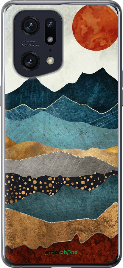 Силіконовий чехол Захід гори для Oppo Find X5 Pro - 5434u-2603 изображение 