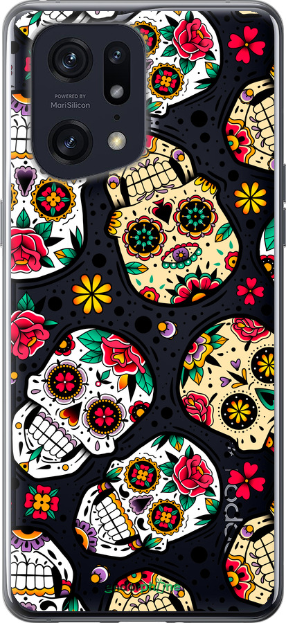 Силиконовый чехол Черепа для Oppo Find X5 Pro - 5471u-2603 изображение 