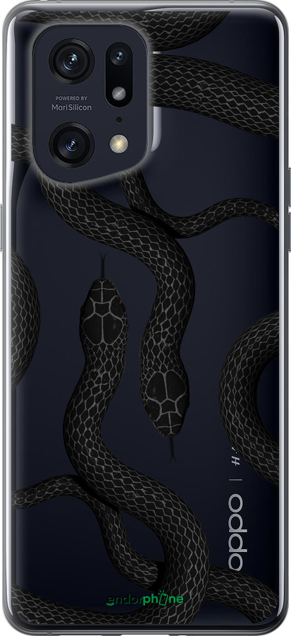 Силиконовый чехол Змеи для Oppo Find X5 Pro - 5473u-2603 изображение 