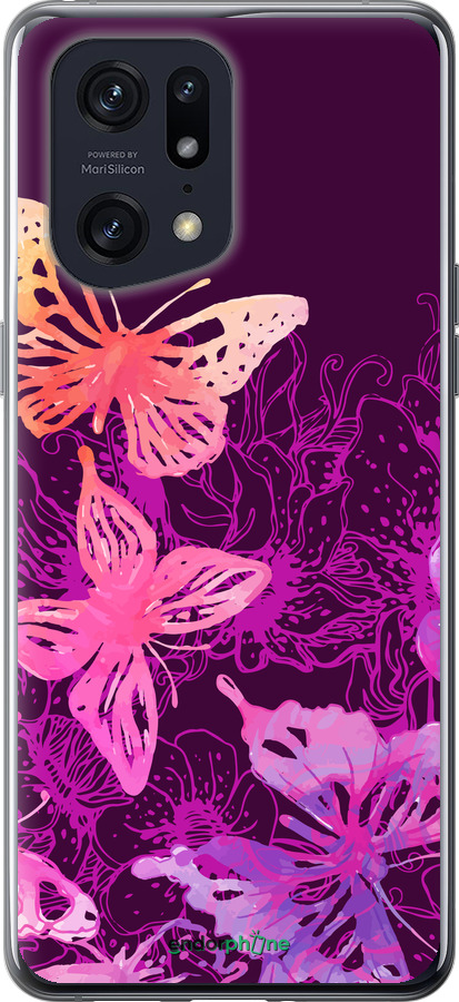 Силіконовий чехол Метелики v2 для Oppo Find X5 Pro - 5475u-2603 изображение 