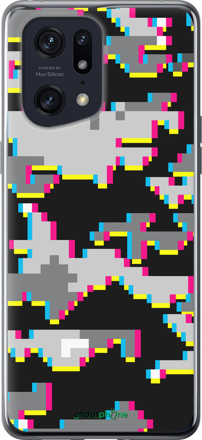 Силиконовый чехол Пиксельный камуфляж для Oppo Find X5 Pro - 5481u-2603 изображение 