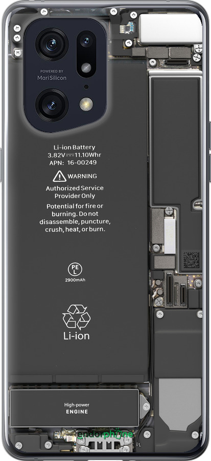 Силиконовый чехол Детали смартфона для Oppo Find X5 Pro - 5487u-2603 изображение 