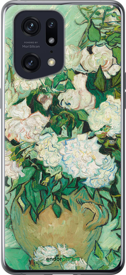 Силиконовый чехол Винсент Ван Гог. Ваза с розами для Oppo Find X5 Pro - 5543u-2603 изображение 
