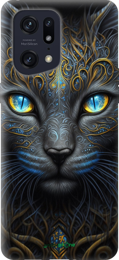 Силиконовый чехол Кошка для Oppo Find X5 Pro - 5548u-2603 изображение 
