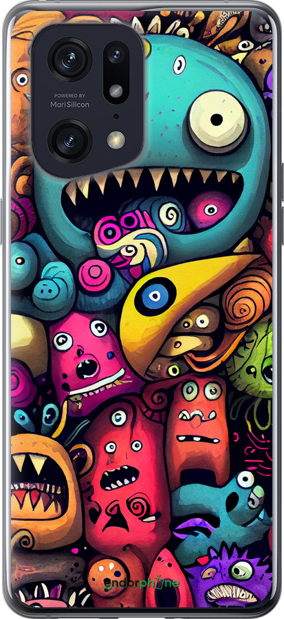 Силиконовый чехол Cмешные монстры для Oppo Find X5 Pro - 5549u-2603 изображение 