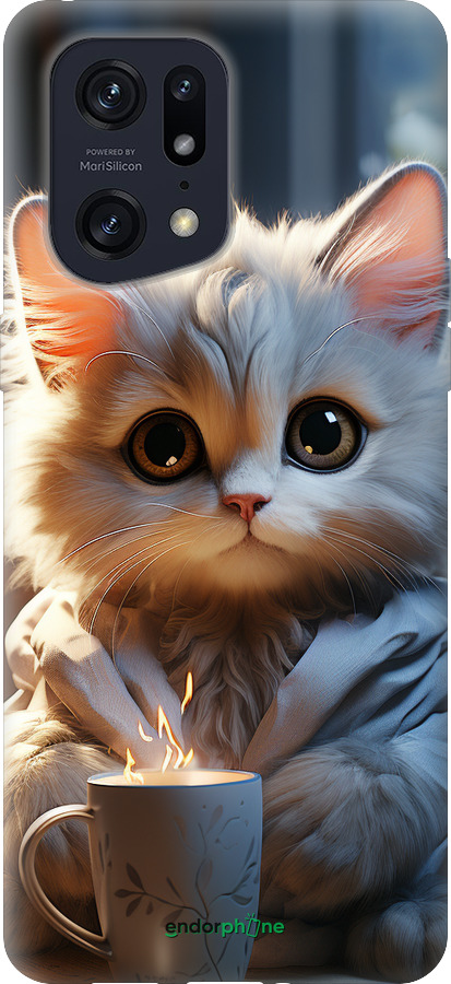 Силиконовый чехол White cat для Oppo Find X5 Pro - 5646u-2603 изображение 
