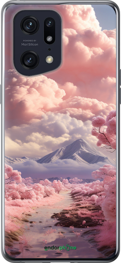Силиконовый чехол Розовые облака для Oppo Find X5 Pro - 5660u-2603 изображение 