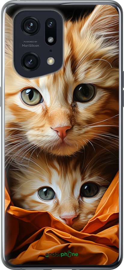 Силиконовый чехол Котики 2 для Oppo Find X5 Pro - 5664u-2603 изображение 