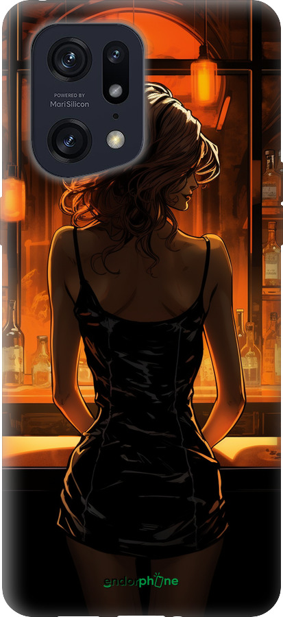 Силиконовый чехол Чехол для телефона Девушка в баре для Oppo Find X5 Pro - 5947u-2603 изображение 