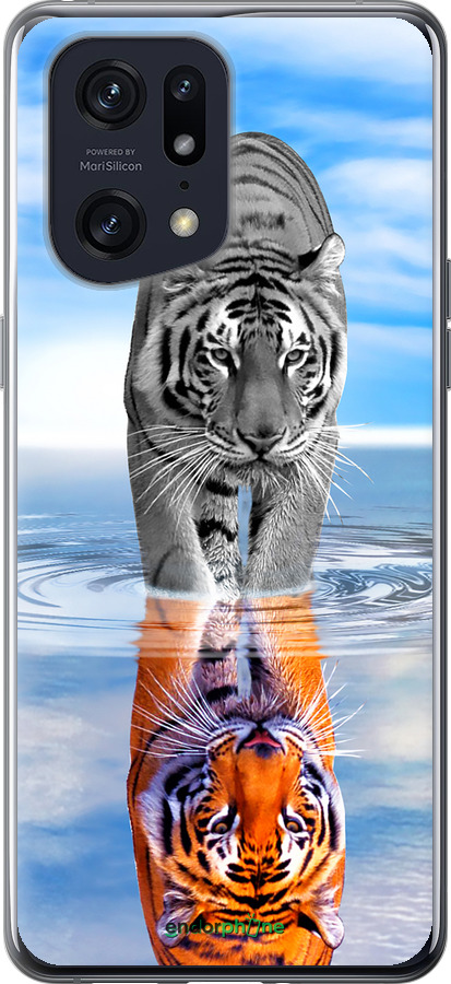 Силиконовый чехол Тигр для Oppo Find X5 Pro - 6016u-2603 изображение 