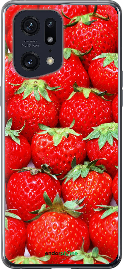 Силиконовый чехол Клубника для Oppo Find X5 Pro - 6020u-2603 изображение 