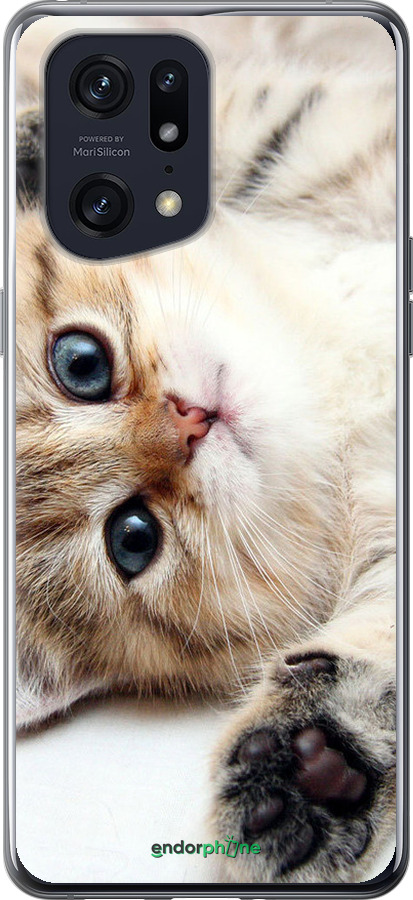 Силиконовый чехол Котик для Oppo Find X5 Pro - 6024u-2603 изображение 