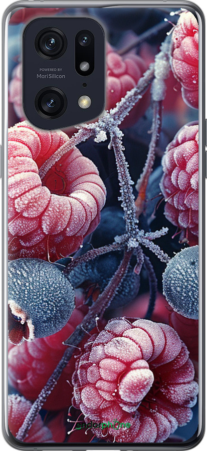 Силиконовый чехол Морозные ягоды для Oppo Find X5 Pro - 6033u-2603 изображение 