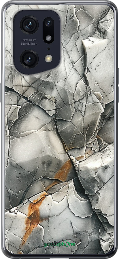 Силиконовый чехол Серый мрамор для Oppo Find X5 Pro - 6041u-2603 изображение 