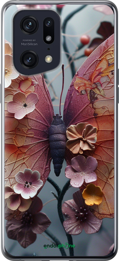 Силиконовый чехол Fairy Butterfly для Oppo Find X5 Pro - 6048u-2603 изображение 
