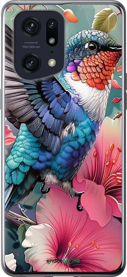 Силиконовый чехол Сказочная колибри для Oppo Find X5 Pro - 6051u-2603 изображение 
