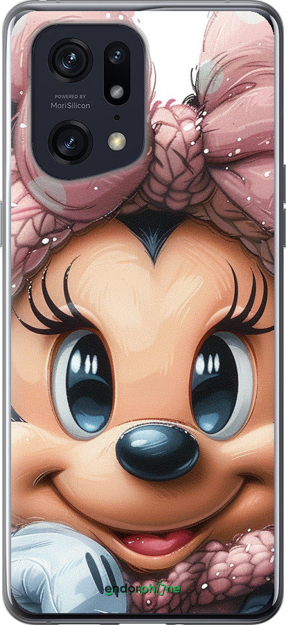 Силиконовый чехол Минни Маус с бантиком для Oppo Find X5 Pro - 6055u-2603 изображение 
