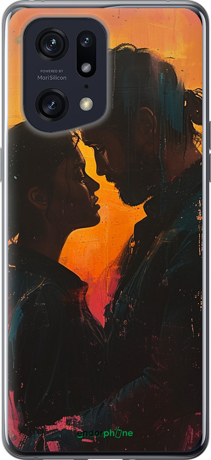 Силиконовый чехол Любовь на полотне для Oppo Find X5 Pro - 6067u-2603 изображение 