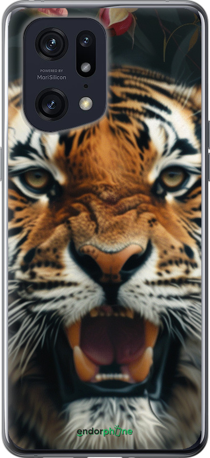 Силиконовый чехол Тигровое величие для Oppo Find X5 Pro - 6080u-2603 изображение 