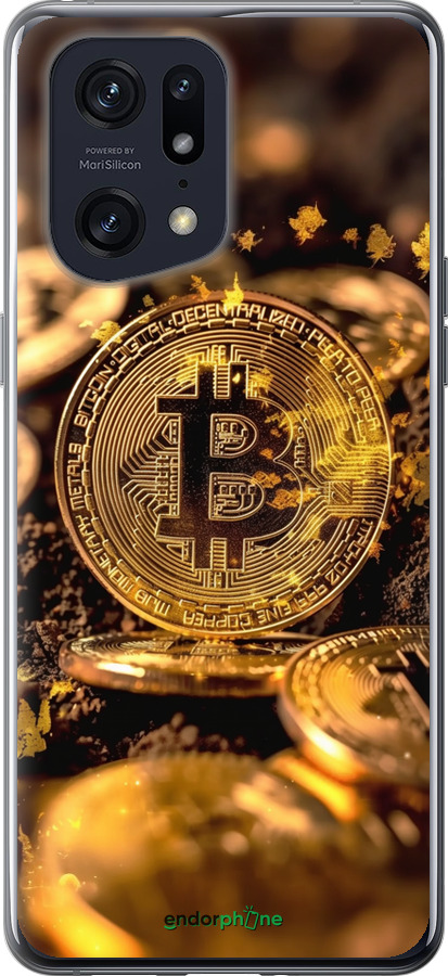 Силиконовый чехол Золотая лихорадка биткойна для Oppo Find X5 Pro - 6089u-2603 изображение 