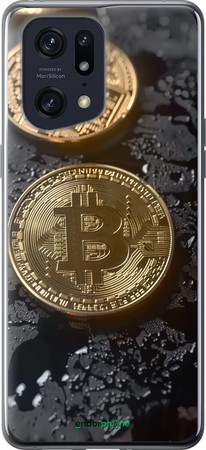 Силиконовый чехол Вулканический Bitcoin для Oppo Find X5 Pro - 6092u-2603 изображение 