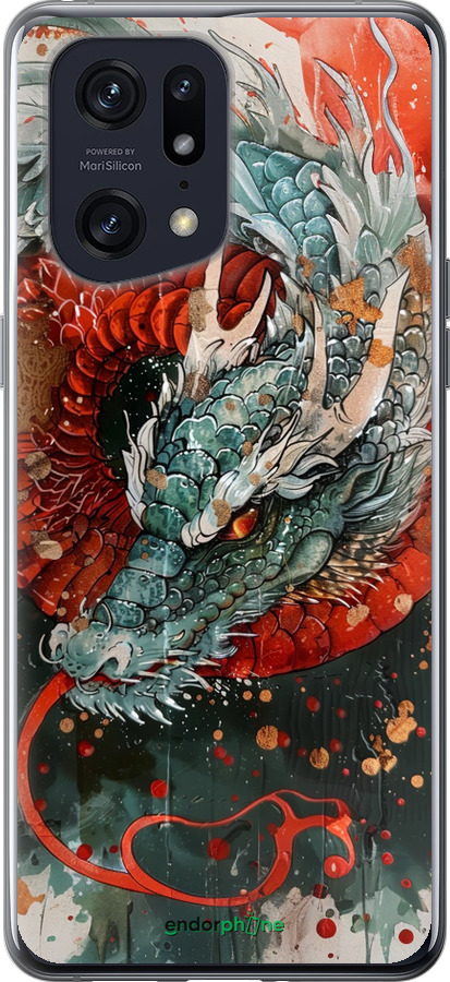 Силиконовый чехол Стихия огня для Oppo Find X5 Pro - 6101u-2603 изображение 