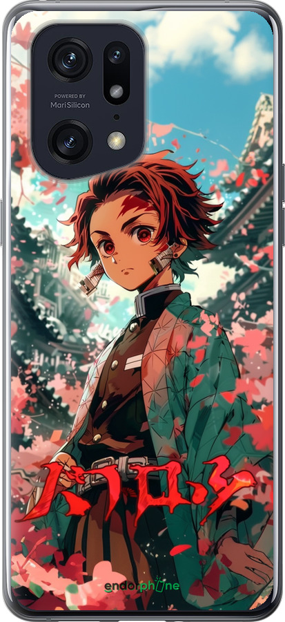 Силиконовый чехол Tanjiro Kamado для Oppo Find X5 Pro - 6132u-2603 изображение 