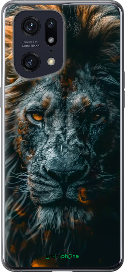 Силиконовый чехол Лев в сумерках для Oppo Find X5 Pro - 6154u-2603 изображение 