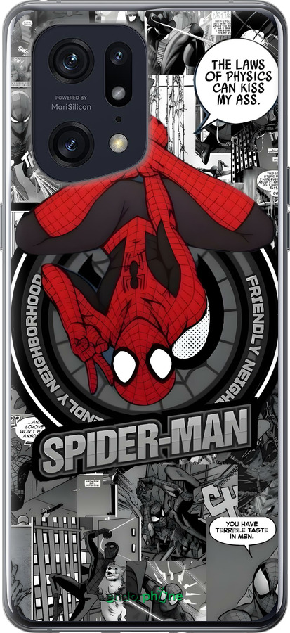 Силиконовый чехол Человек паук для Oppo Find X5 Pro - 6279u-2603 изображение 