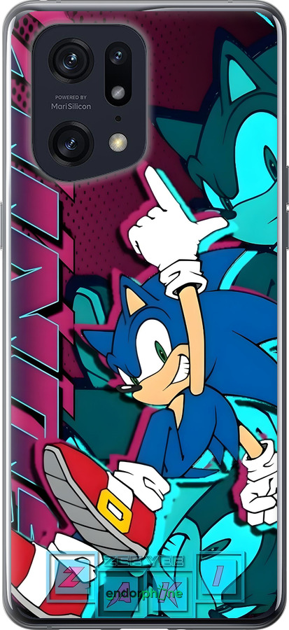 Силіконовий чехол Соник для Oppo Find X5 Pro - 6284u-2603 изображение 