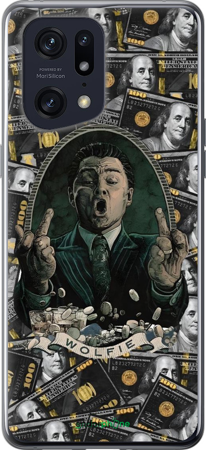 Силиконовый чехол Волк с валл стрит для Oppo Find X5 Pro - 6287u-2603 изображение 