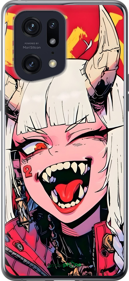 Силиконовый чехол Аниме демон для Oppo Find X5 Pro - 6308u-2603 изображение 