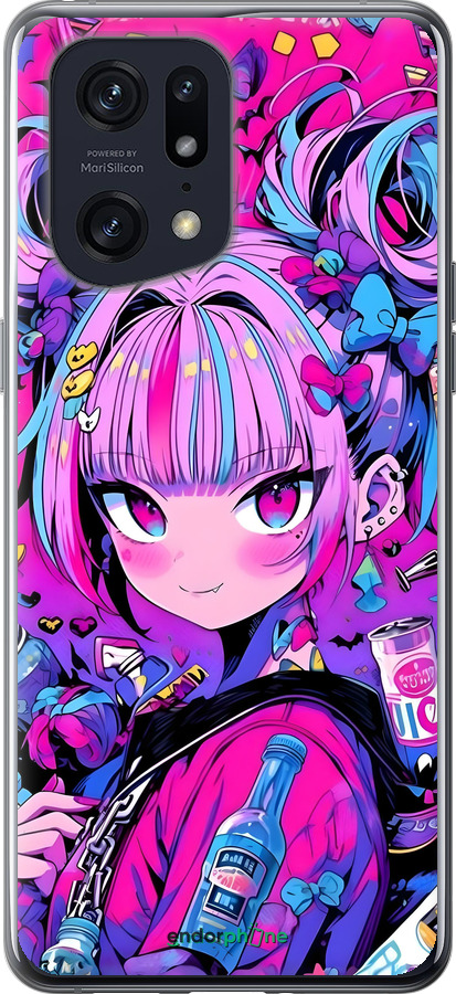 Силиконовый чехол Аниме милаха для Oppo Find X5 Pro - 6314u-2603 изображение 