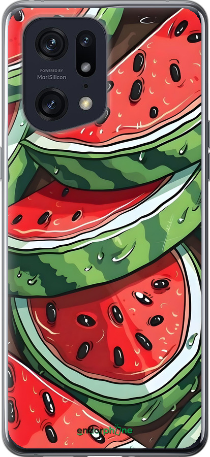 Силиконовый чехол Арбуз для Oppo Find X5 Pro - 6315u-2603 изображение 