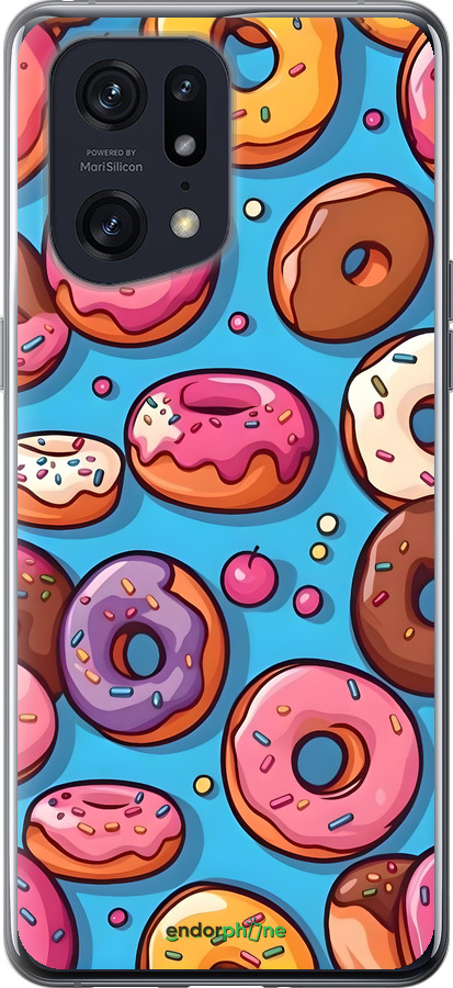 Силиконовый чехол Пончики для Oppo Find X5 Pro - 6318u-2603 изображение 